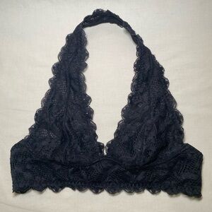 Intimately Free People Halter Bralette Black Lace XS Goth Boho Chic